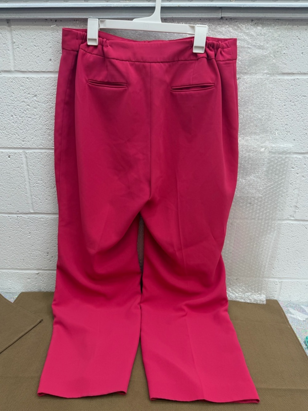Anne Klein Plus Size 14W Fuchsia Pink Extended Tab Wide Leg Pants - Picture 6 of 7